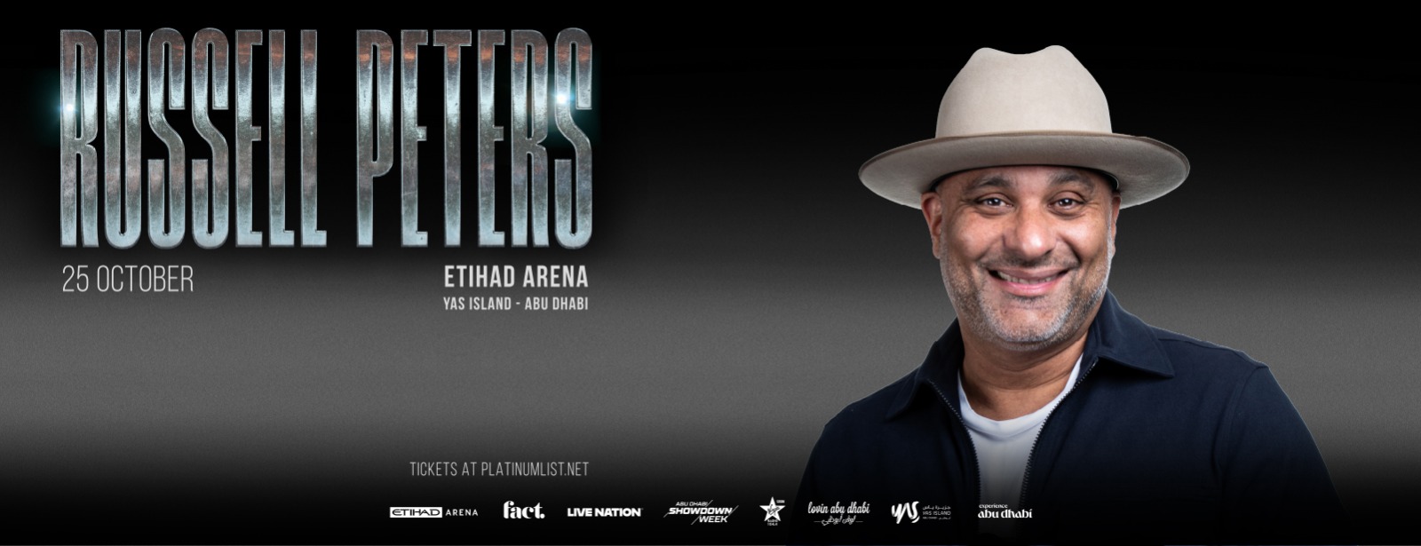 Live Nation Middle East Presents Russell Peters at Etihad Arena in Abu Dhabi
