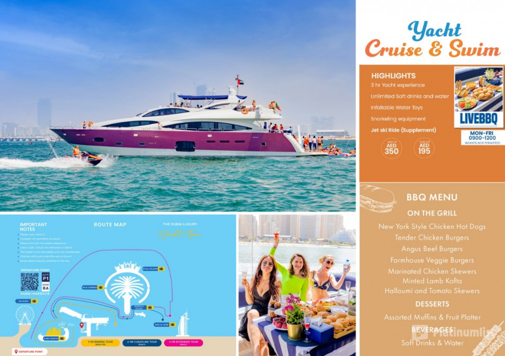 3yoo1q استديو الصور :دبي في رحلة على يخت لمدة 3 ساعات والسباحة والغطس مع غداء مشاوي لذيذ