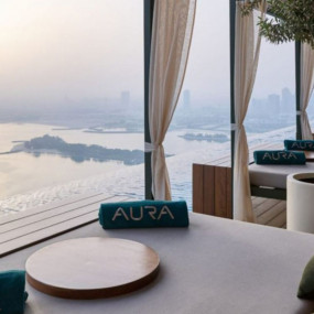 34jvv8 استديو الصور :دبي في تجربة مسبح أورا عند شروق الشمس