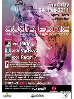 audio tonic @ Pearls Bar 24th February audio tonic @ Pearls Bar 24th February