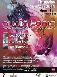 audio tonic @ Pearls Bar 10 March audio tonic @ Pearls Bar 10 March