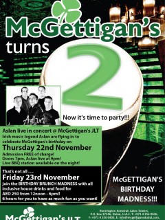 2nd Birthday with Aslan @ McGettigan's JLT (Extra Concert)
