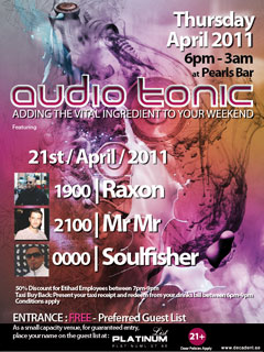 audio tonic @ Pearls Bar 21st April audio tonic @ Pearls Bar 21st April