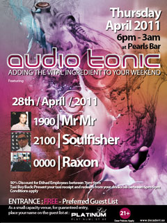audio tonic @ Pearls Bar 28th April audio tonic @ Pearls Bar 28th April