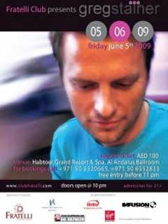 Club Fratelli Presents Dubai's Finest Greg Stainer