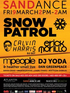 SANDANCE with SNOW PATROL, CALVIN HARRIS DJ Set, ERICK MORILLO & more