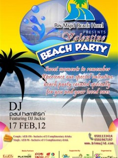 Bin Majid Beach Hotel presents Valentine Beach Party Bin Majid Beach Hotel presents Valentine Beach Party