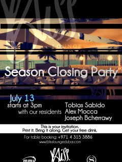 Bliss Lounge Season Closing Party