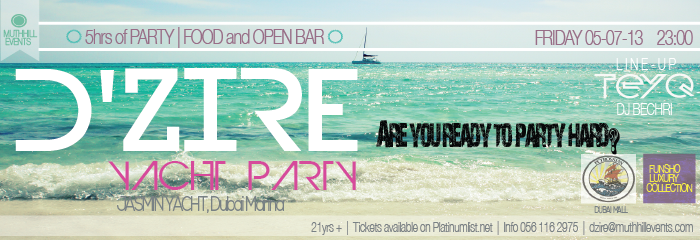D'ZIRE | YACHT PARTY D'ZIRE | YACHT PARTY