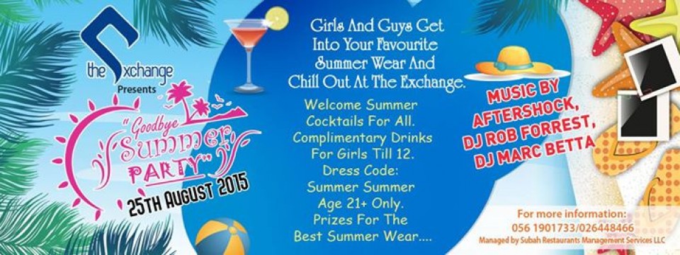 GOOD BYE SUMMER PARTY @ EXCHANGE