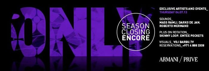 Only at Armani/Privé | Season Closing Encore