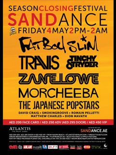 SANDANCE with FATBOY SLIM, TRAVIS, MORCHEEBA, TINCHY STRYDER, BBC Radio, The Japanese Pop Star SANDANCE with FATBOY SLIM, TRAVIS, MORCHEEBA, TINCHY STRYDER, BBC Radio, The Japanese Pop Star