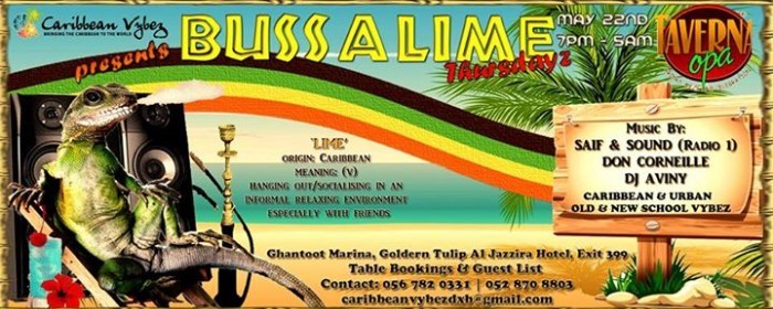 TONIGHT!!! BUSS A LIME THIS THURSDAY (CARIBBEAN & URBAN) - MAY 22ND TONIGHT!!! BUSS A LIME THIS THURSDAY (CARIBBEAN & URBAN) - MAY 22ND