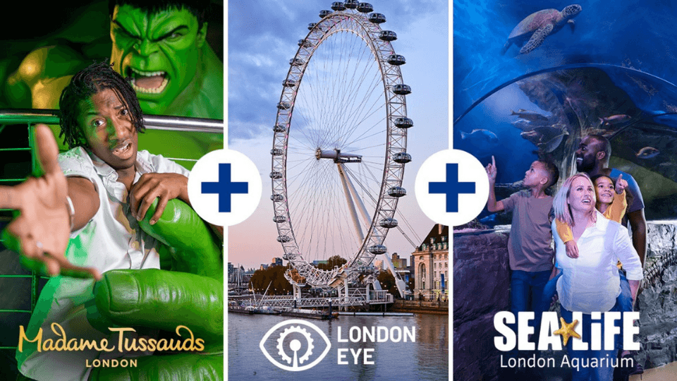 London Eye, Madame Tussauds & SEA LIFE London - 3 way ticket