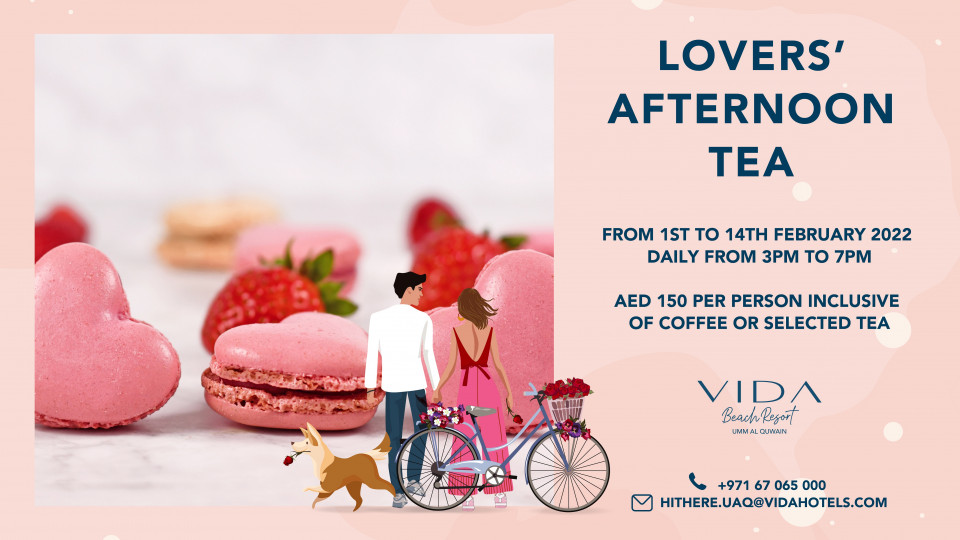 Lovers' Afternoon Tea at Vida Beach Resort Umm Al Quwain Lovers' Afternoon Tea at Vida Beach Resort Umm Al Quwain