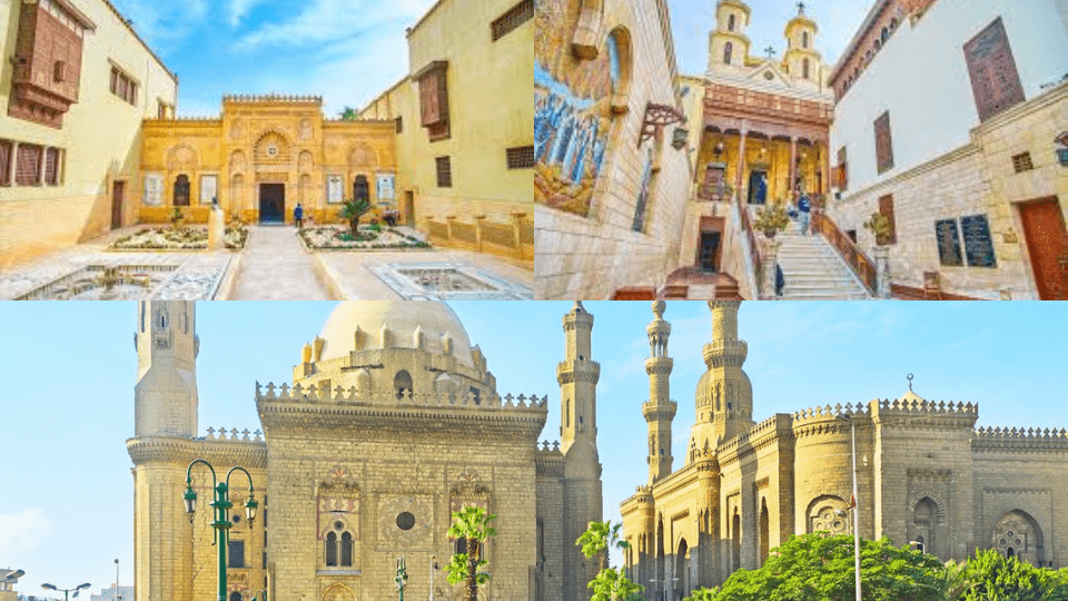 Old Cairo with the hanging church, Coptic Museum, and Sultan Hassan Mosque