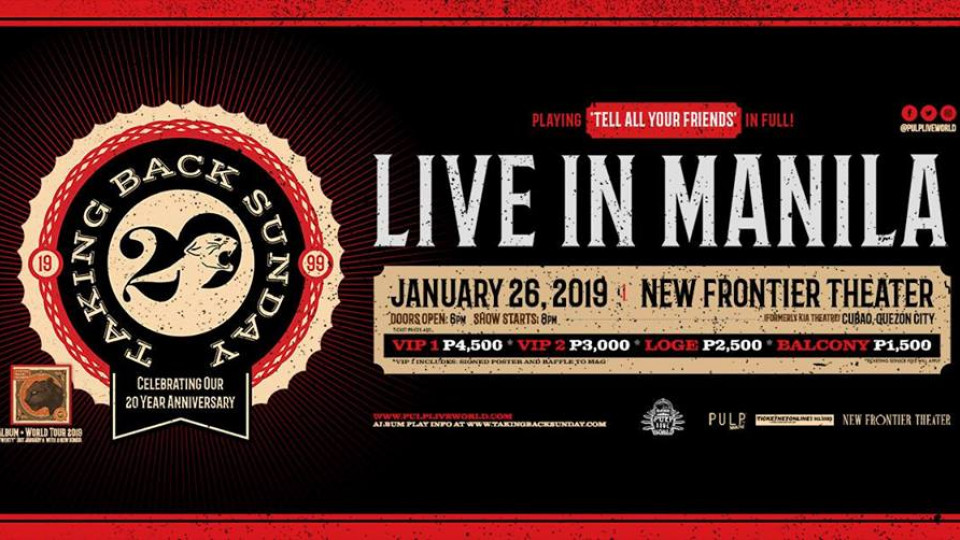 Taking Back Sunday Live In Manila: 20th Anniversary Tour