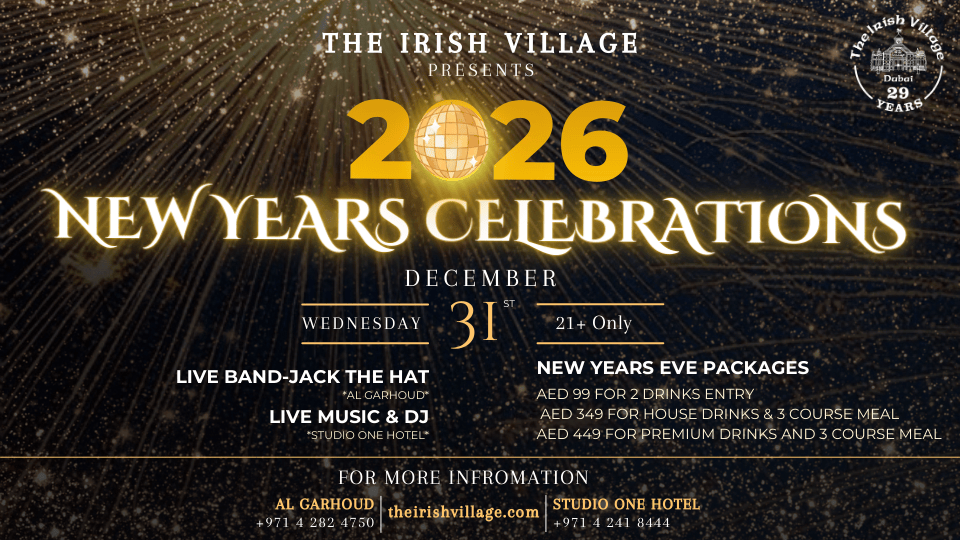 The Irish Village Presents: New Year’s Eve Celebration The Irish Village Presents: New Year’s Eve Celebration